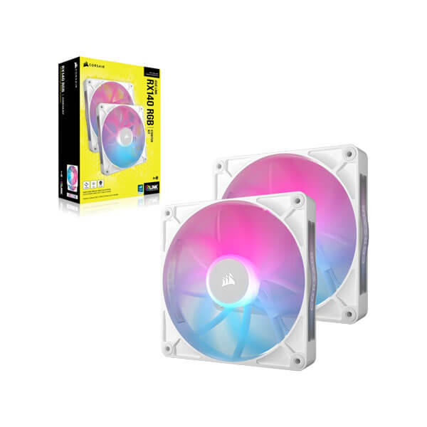 Corsair iCUE Link RX140 RGB 140mm PWM White Cabinet Fan (Dual Pack)
